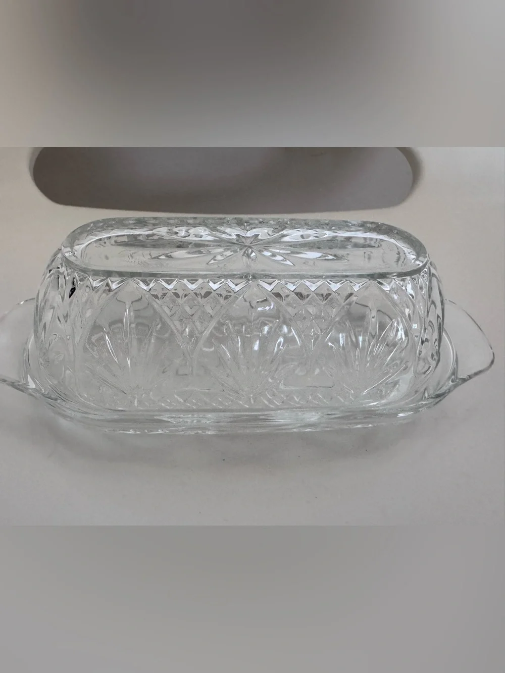 Cristal D'Arques Butter Dish Cottagecore Grandmillennial French Country Glass